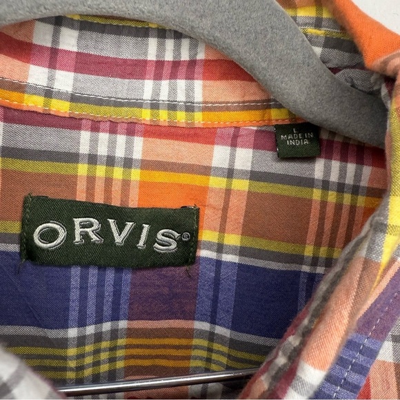 Orvis Men's Multicolor Plaid Madras Shirt 100% Cotton Size Large GUC - Picture 4 of 7